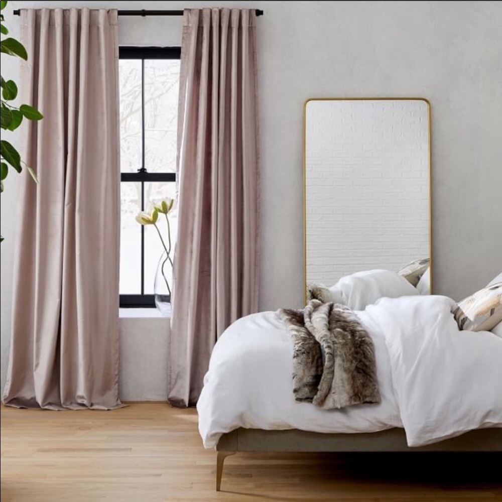 West Elm Cotton Luster Velvet Dusty Blush Curtain
